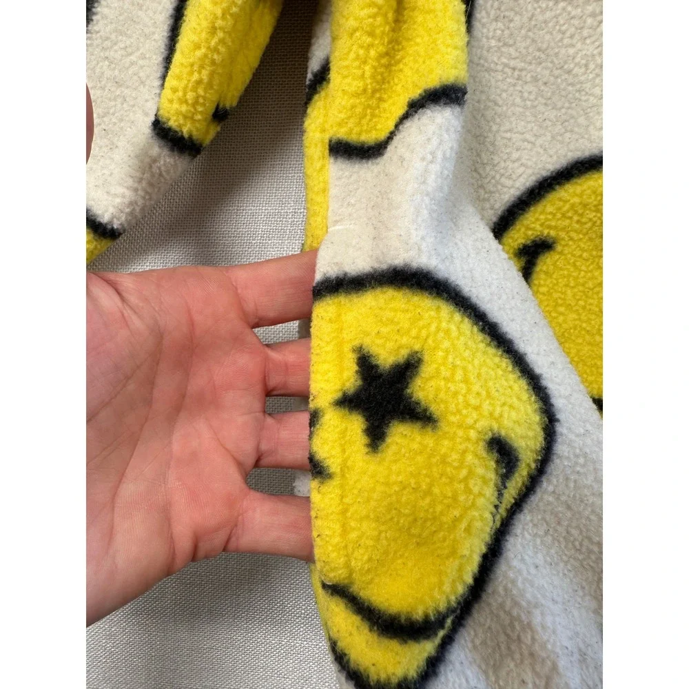 Baby Gap SmileyWorld Fleece Pullover Kids 5T Yellow Smiley Face Snap Mock Neck